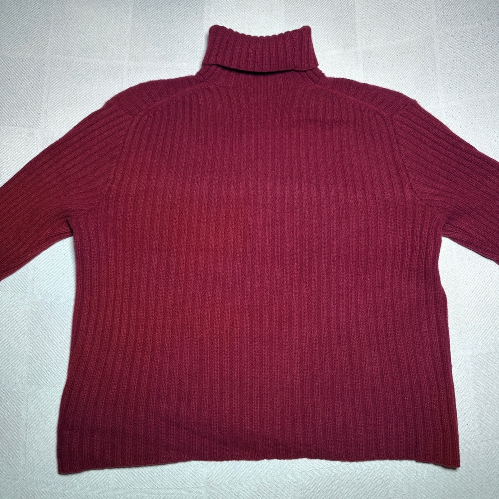 Polo Ralph Lauren Turtleneck Sweater Mens Large Wool Cashmere Ribbed Red Vintage - Picture 6 of 11